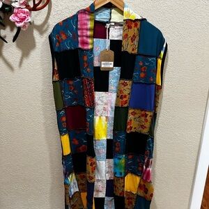 Collection Royal patchwork long vest NWT